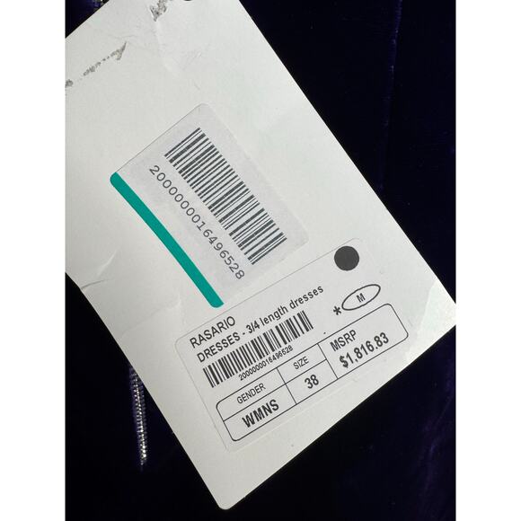 Rasario NWT Silk Velvet Draped Corset Midi Dress in Violet Size FR 38/US 4 - Picture 9 of 10